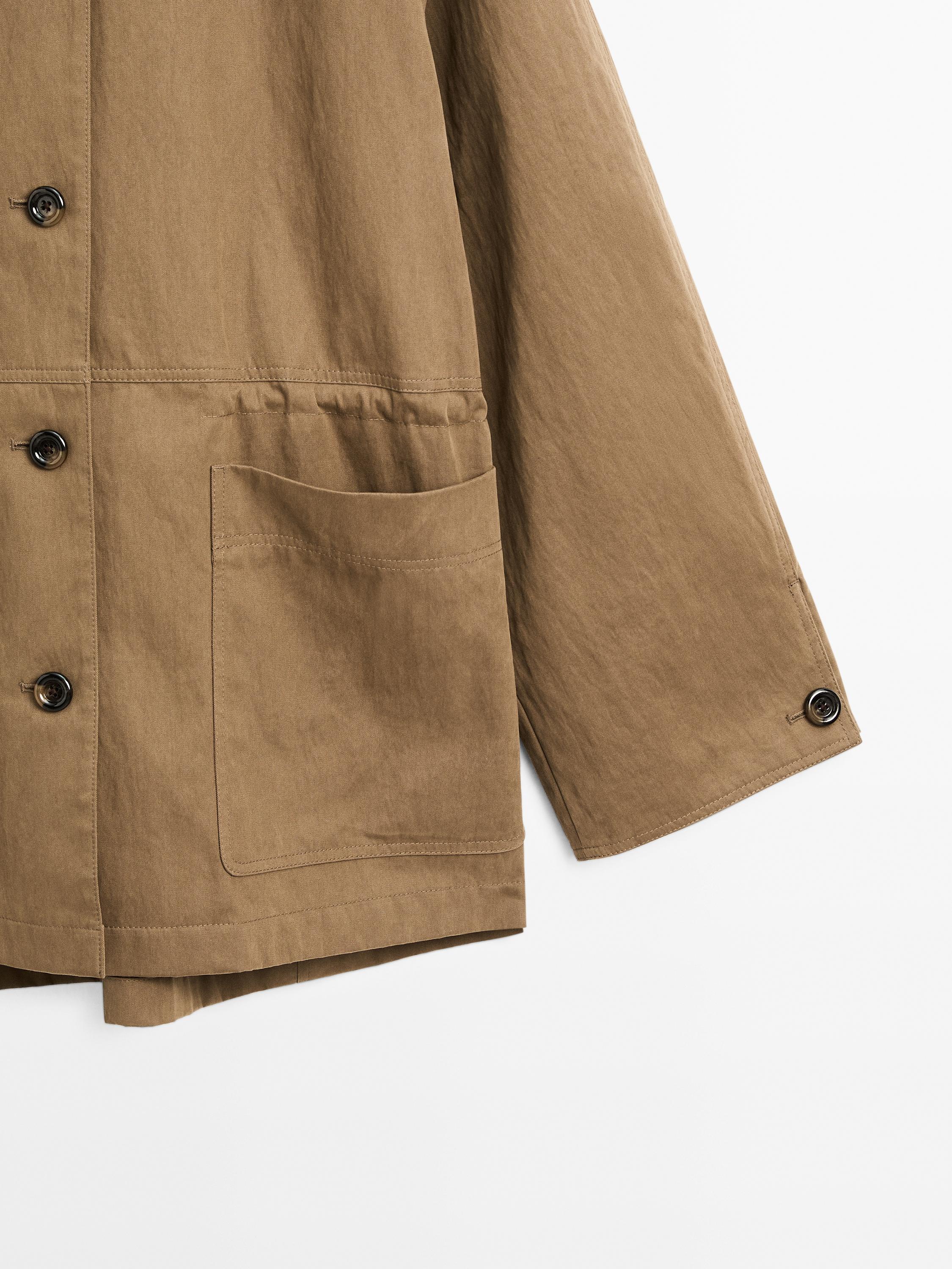 Trench taille ajustée en coton