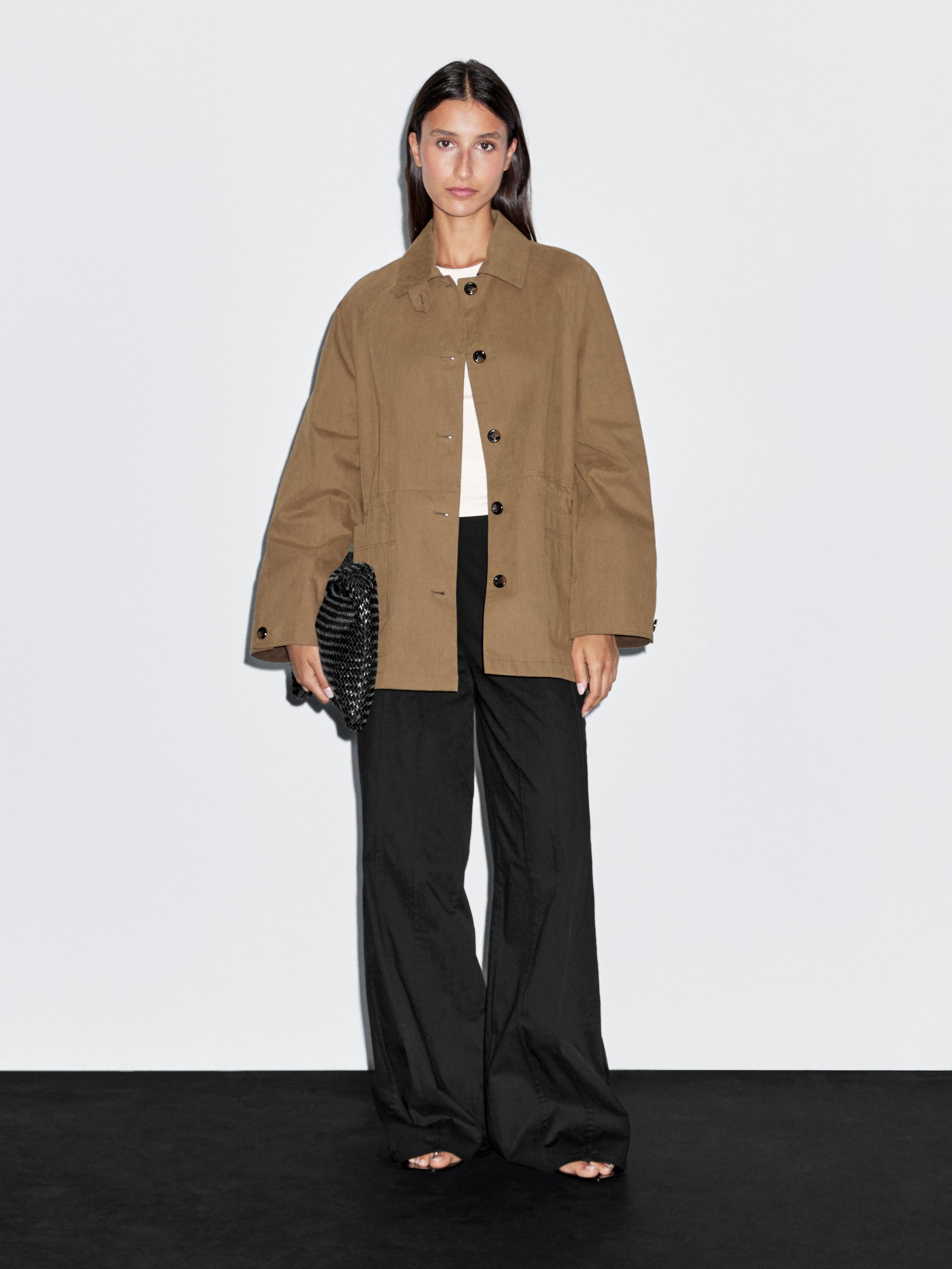 Trench taille ajustée en coton