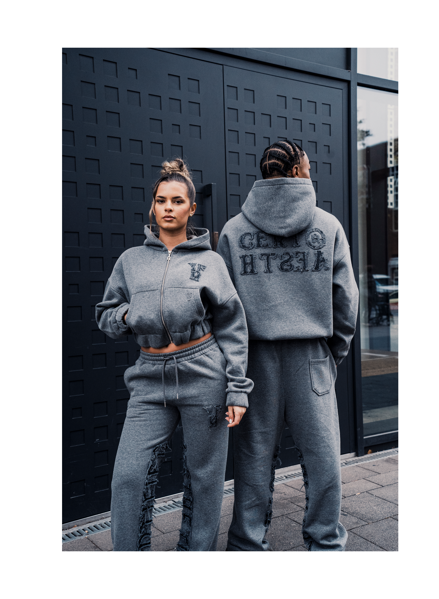 C/A ZIP-HOODIE DARK MELANGE WOMAN