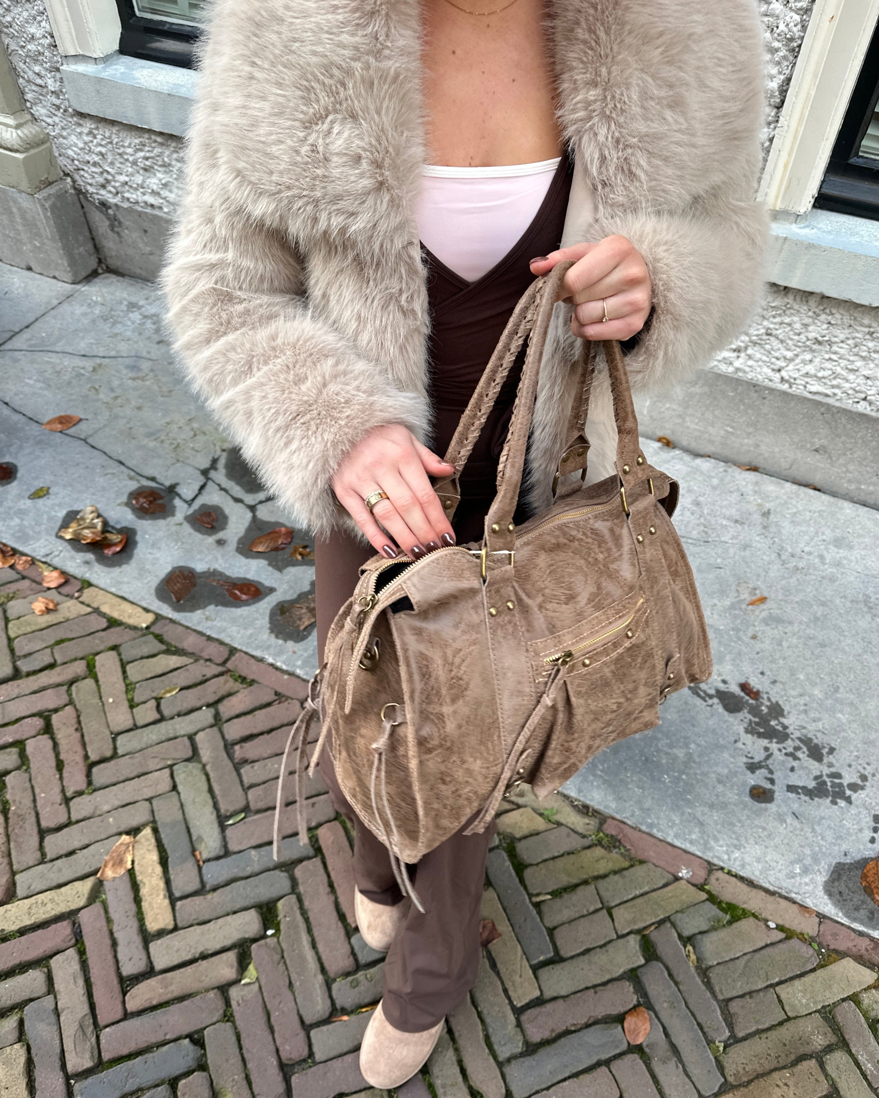 It girl bag teddy brown