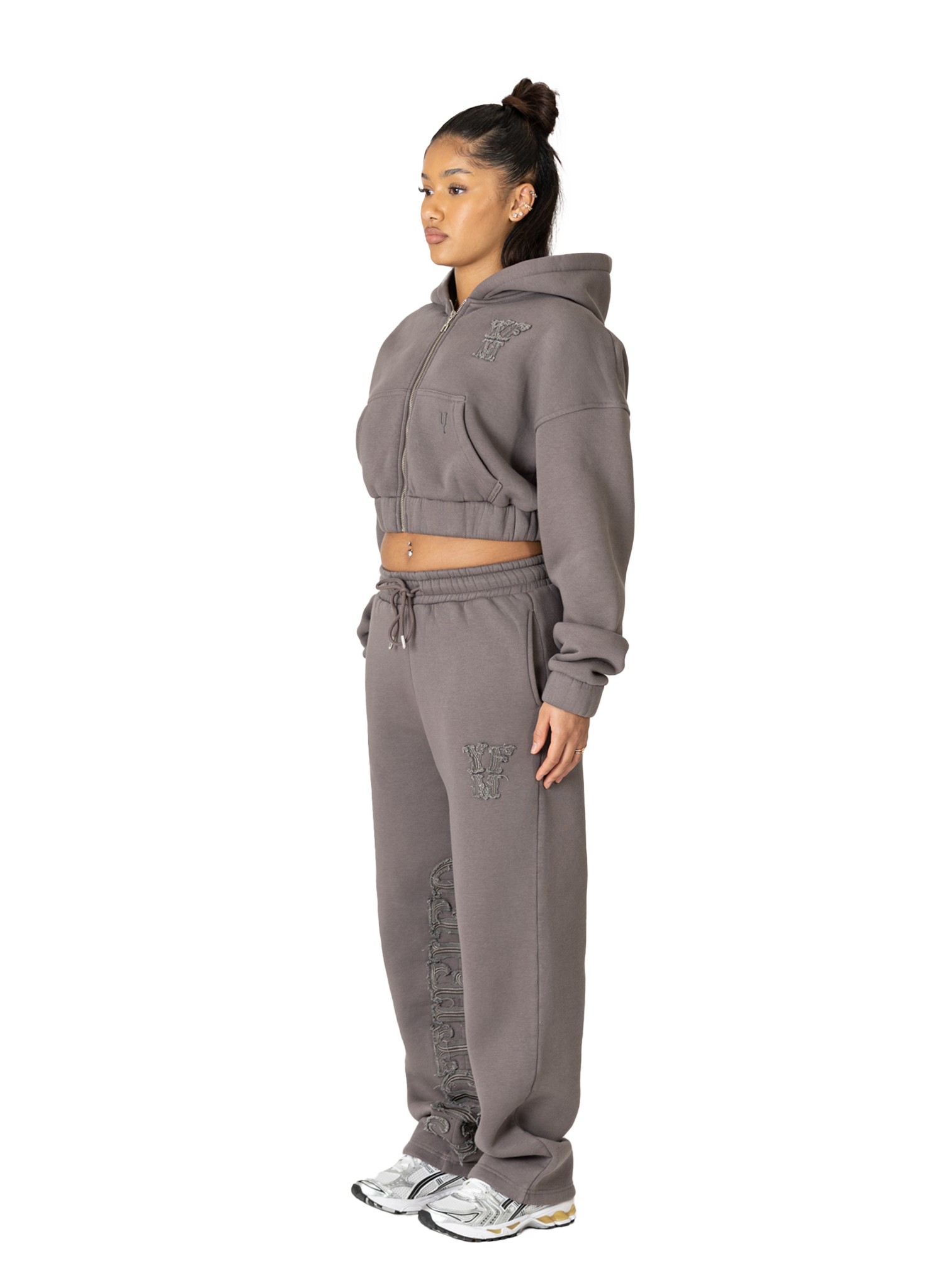 C/A ZIP-HOODIE SMOKED SAND WOMAN