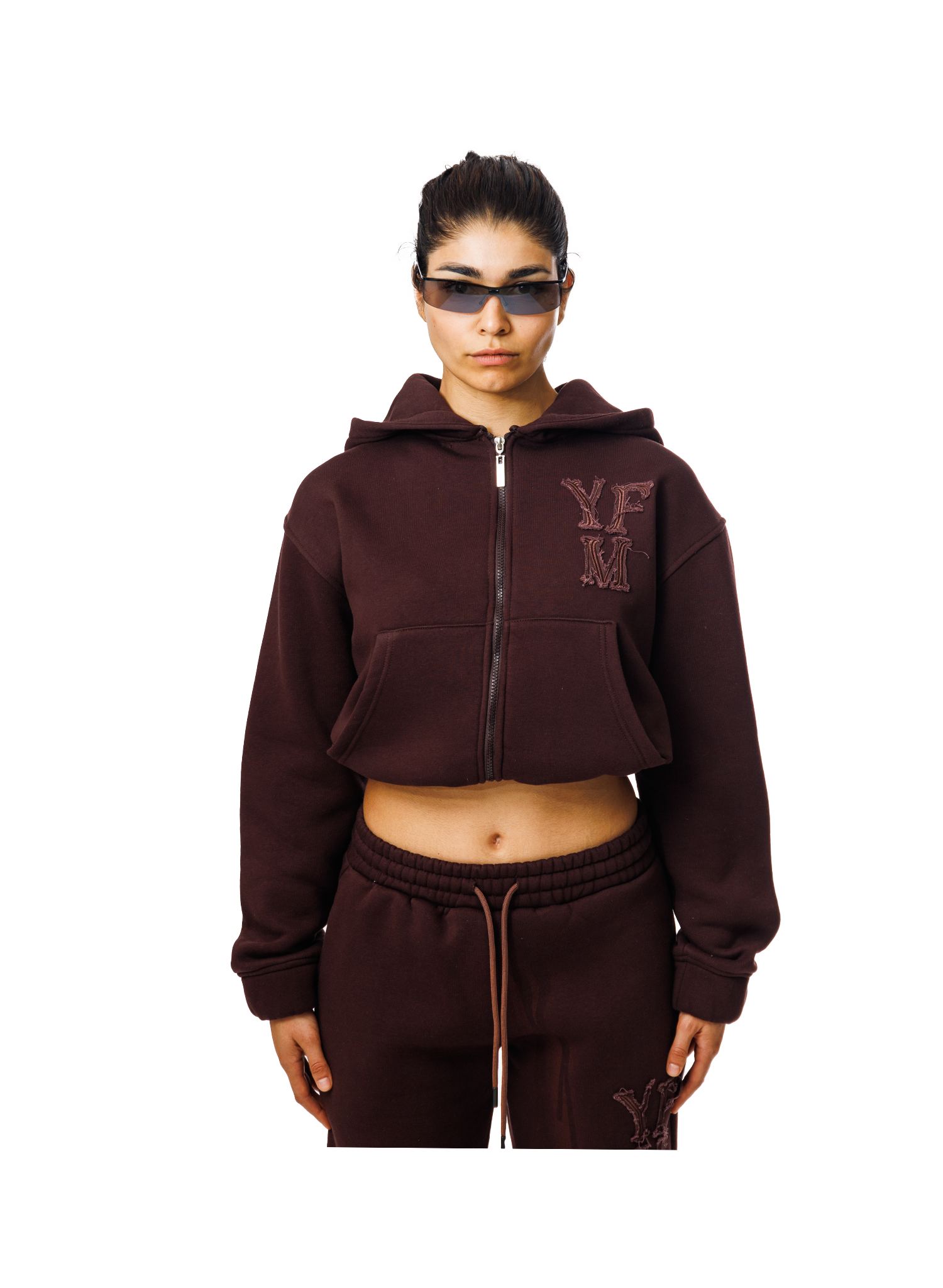 C/A ZIP-HOODIE CHOC PLUM WOMAN