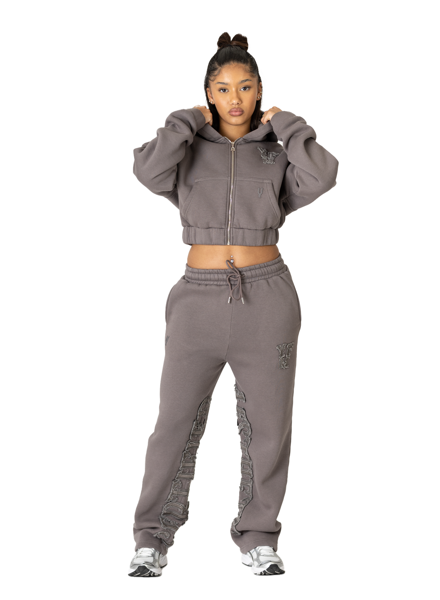 C/A ZIP-HOODIE SMOKED SAND WOMAN