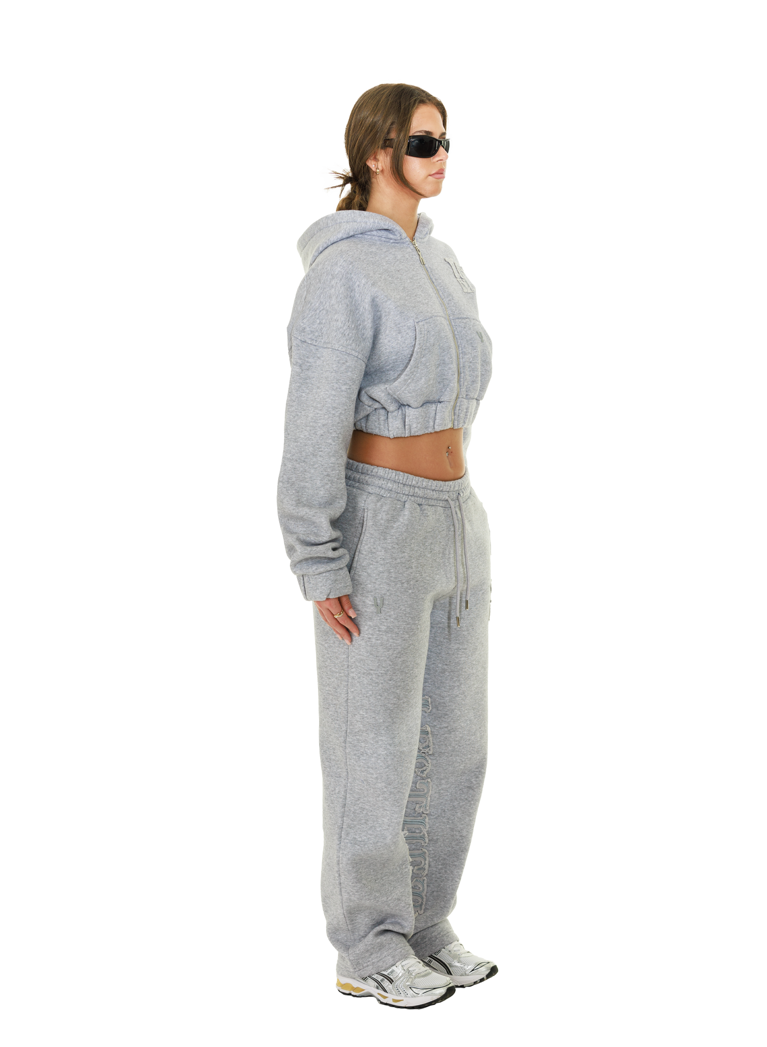 C/A ZIP-HOODIE GREY MELANGE WOMAN v2