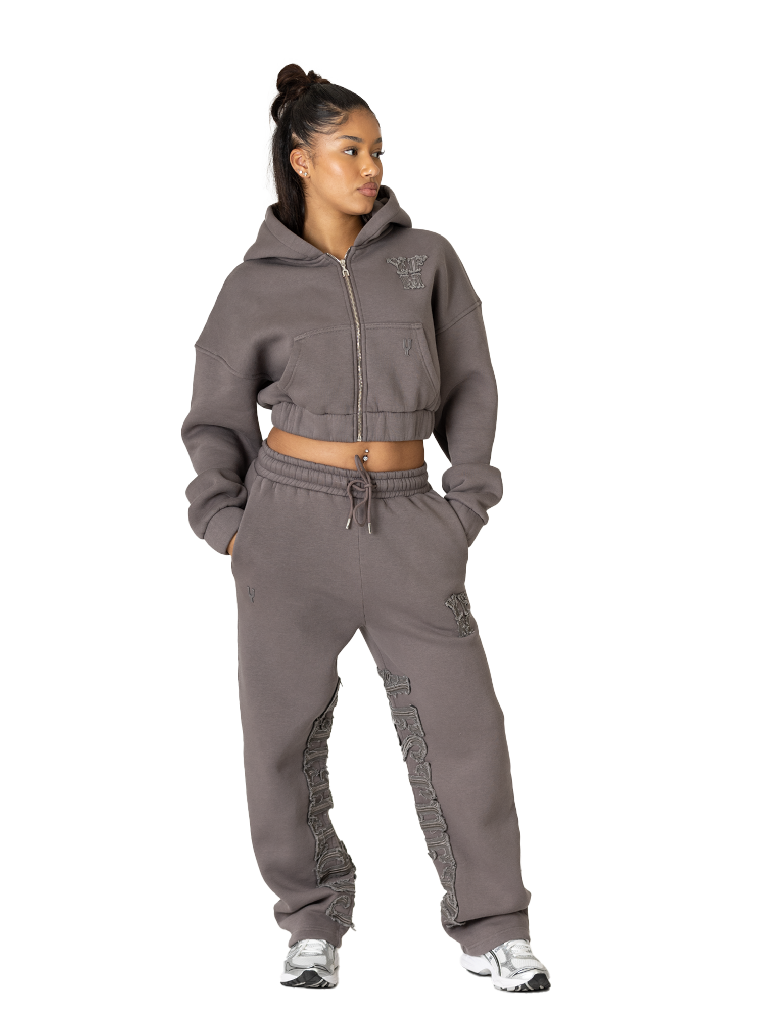 C/A ZIP-HOODIE SMOKED SAND WOMAN