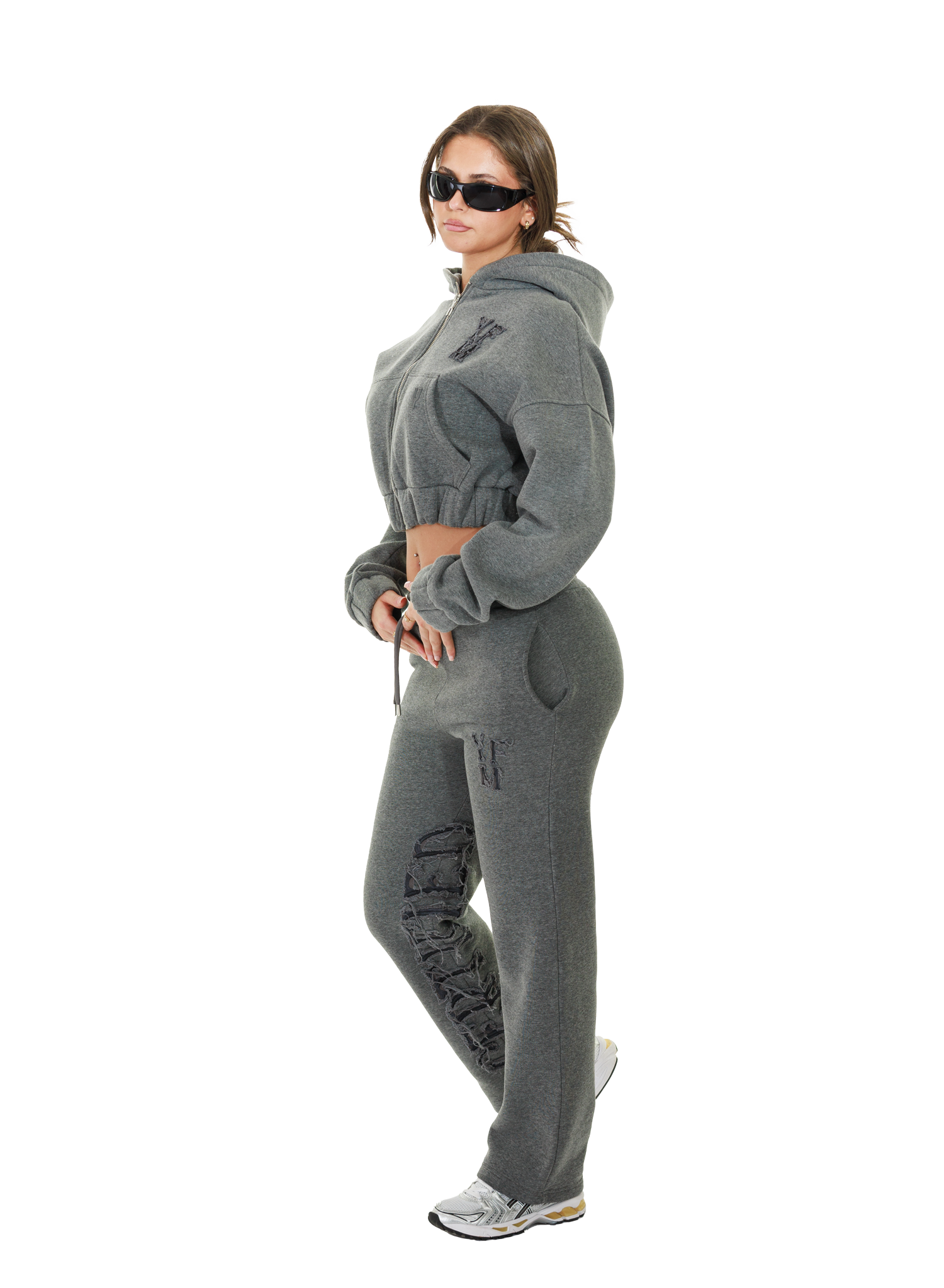 C/A ZIP-HOODIE DARK MELANGE WOMAN