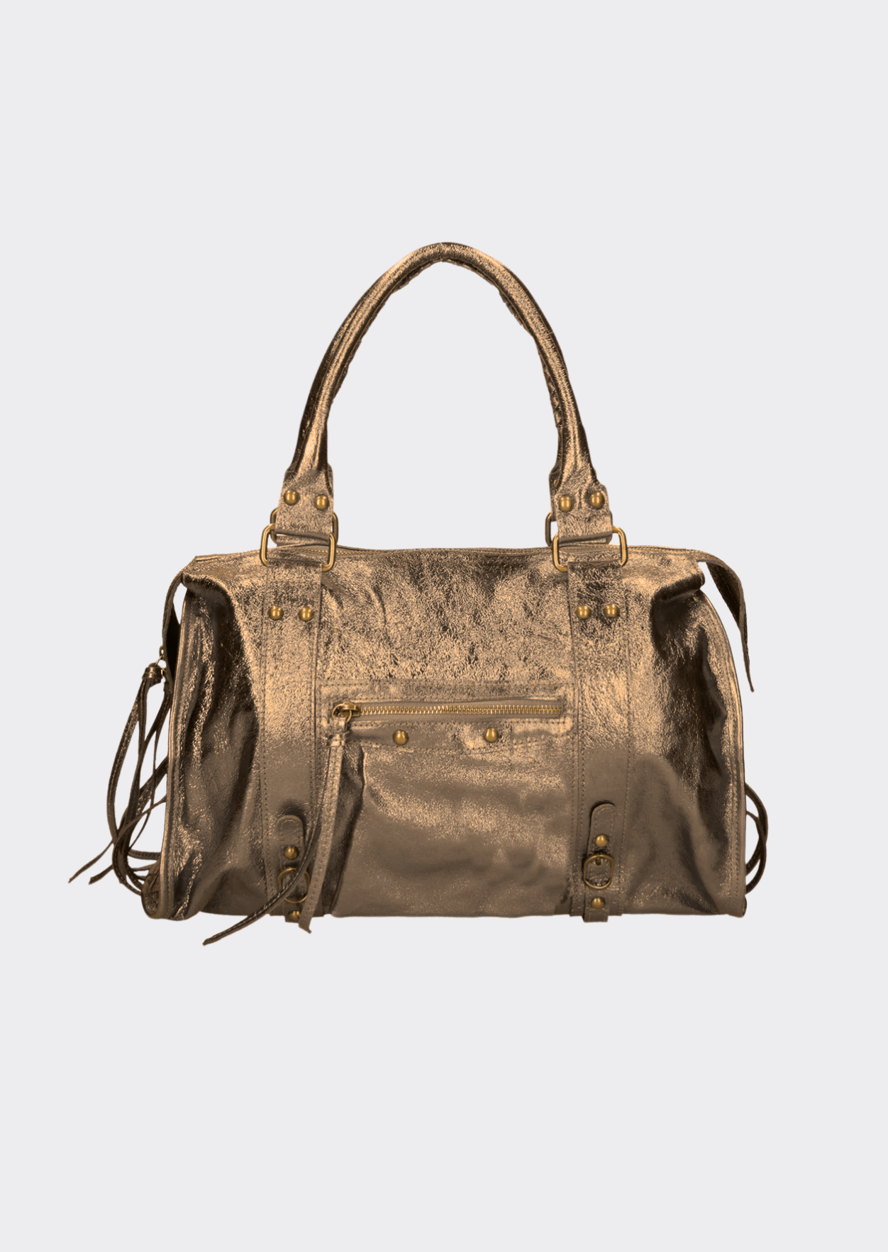 It girl bag metallic brown