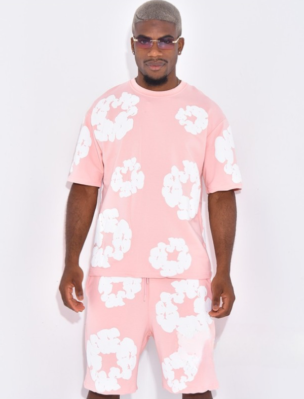 Ensemble Fleurs rose