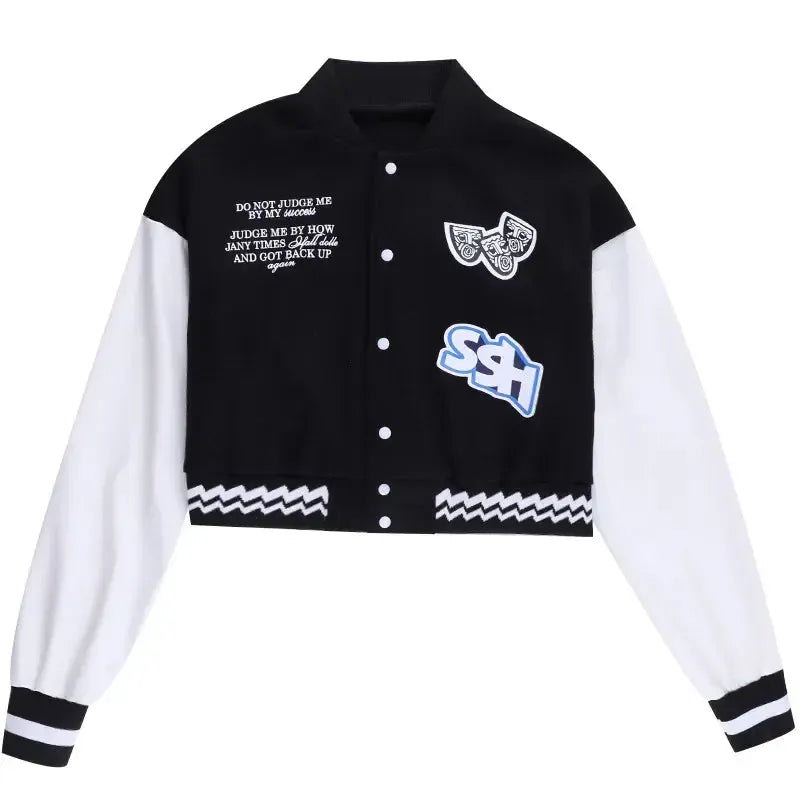 Cropped varsity jacket-y2k streetwear
