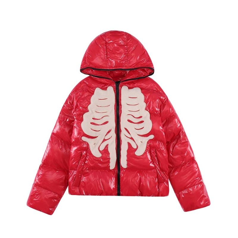 Doudoune squelette-y2k streetwear