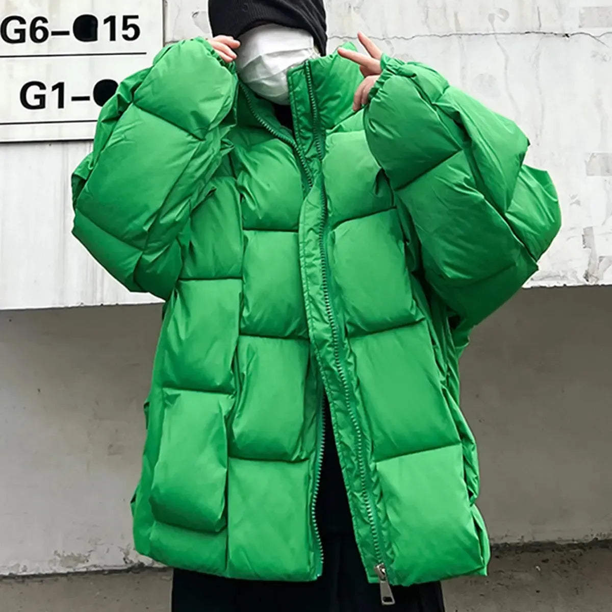 Doudoune tressée-y2k streetwear