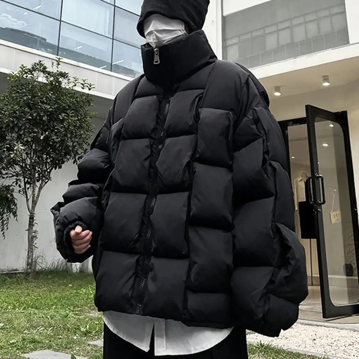 Doudoune tressée-y2k streetwear