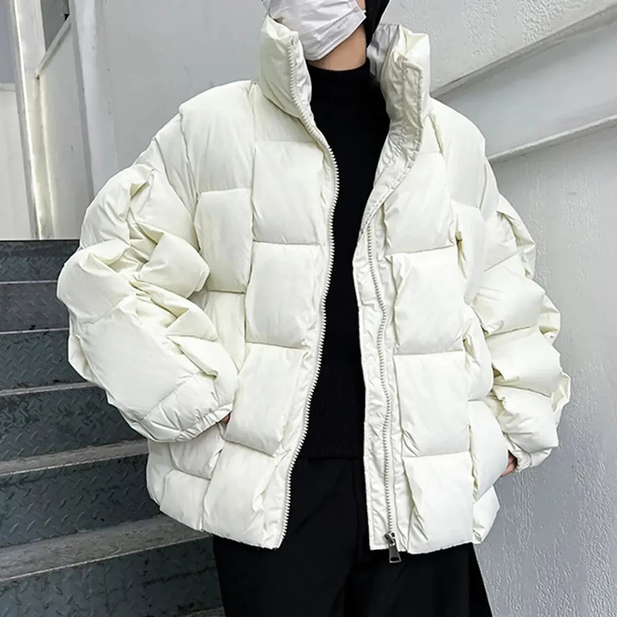 Doudoune tressée-y2k streetwear