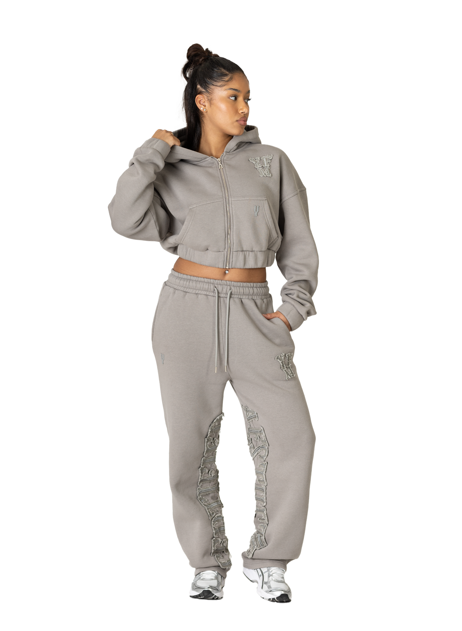 C/A ZIP-HOODIE GREY WOMAN