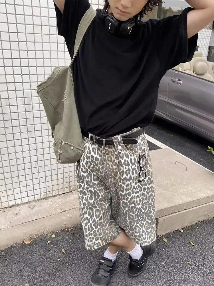 Jorts Leopard-y2k streetwear