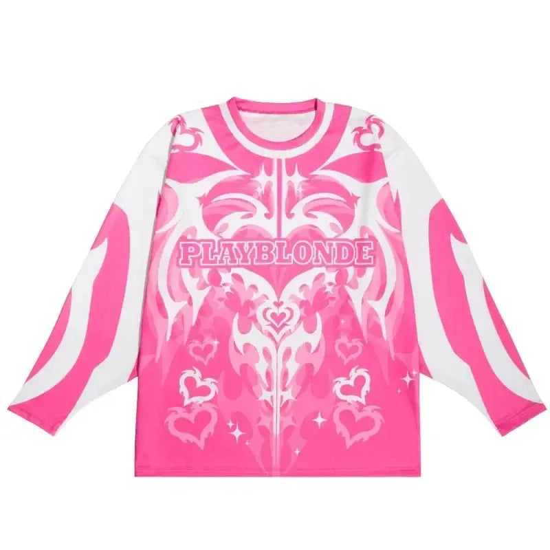 Maillot football americain rose-y2k streetwear