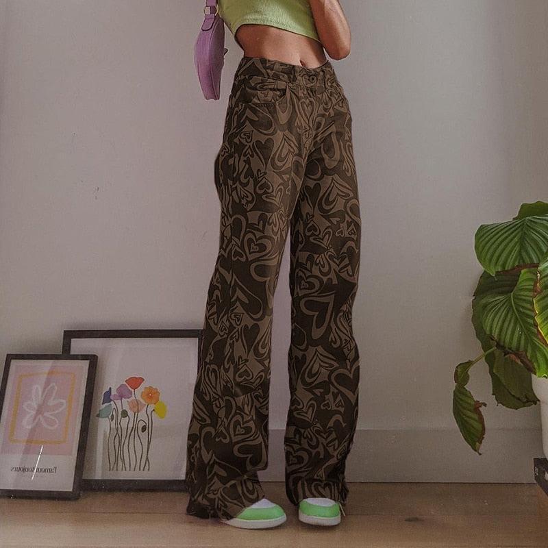 Pantalon coeur-y2k streetwear