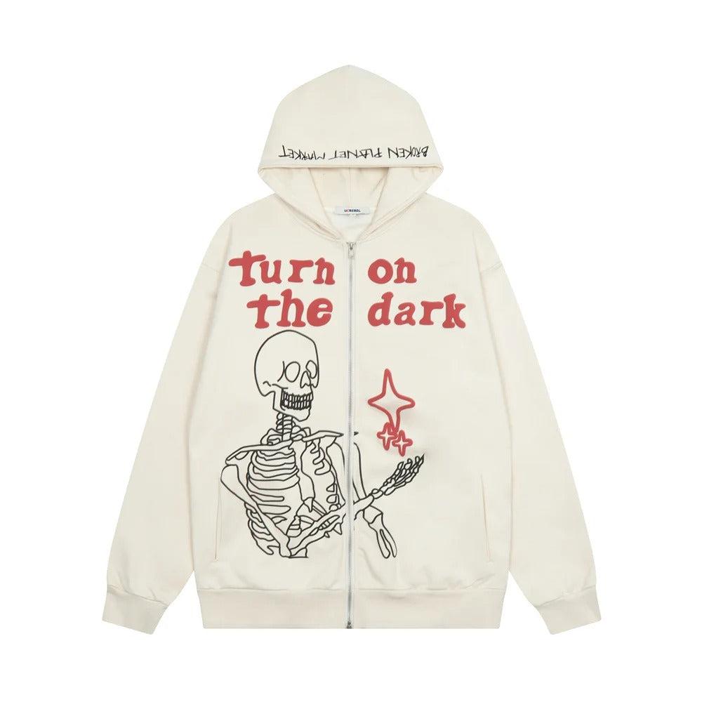 Skeleton sweater-y2k streetwear