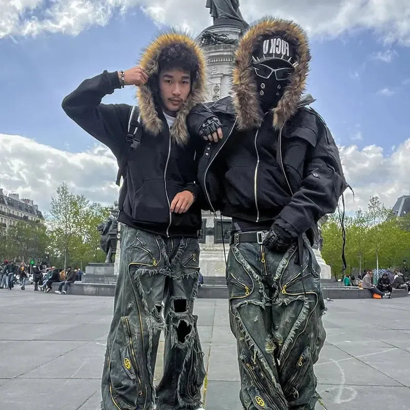 Sweat capuche fourrure