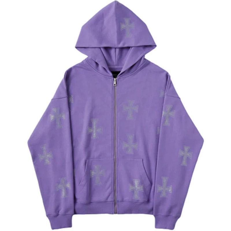 Sweat croix strass-y2k streetwear