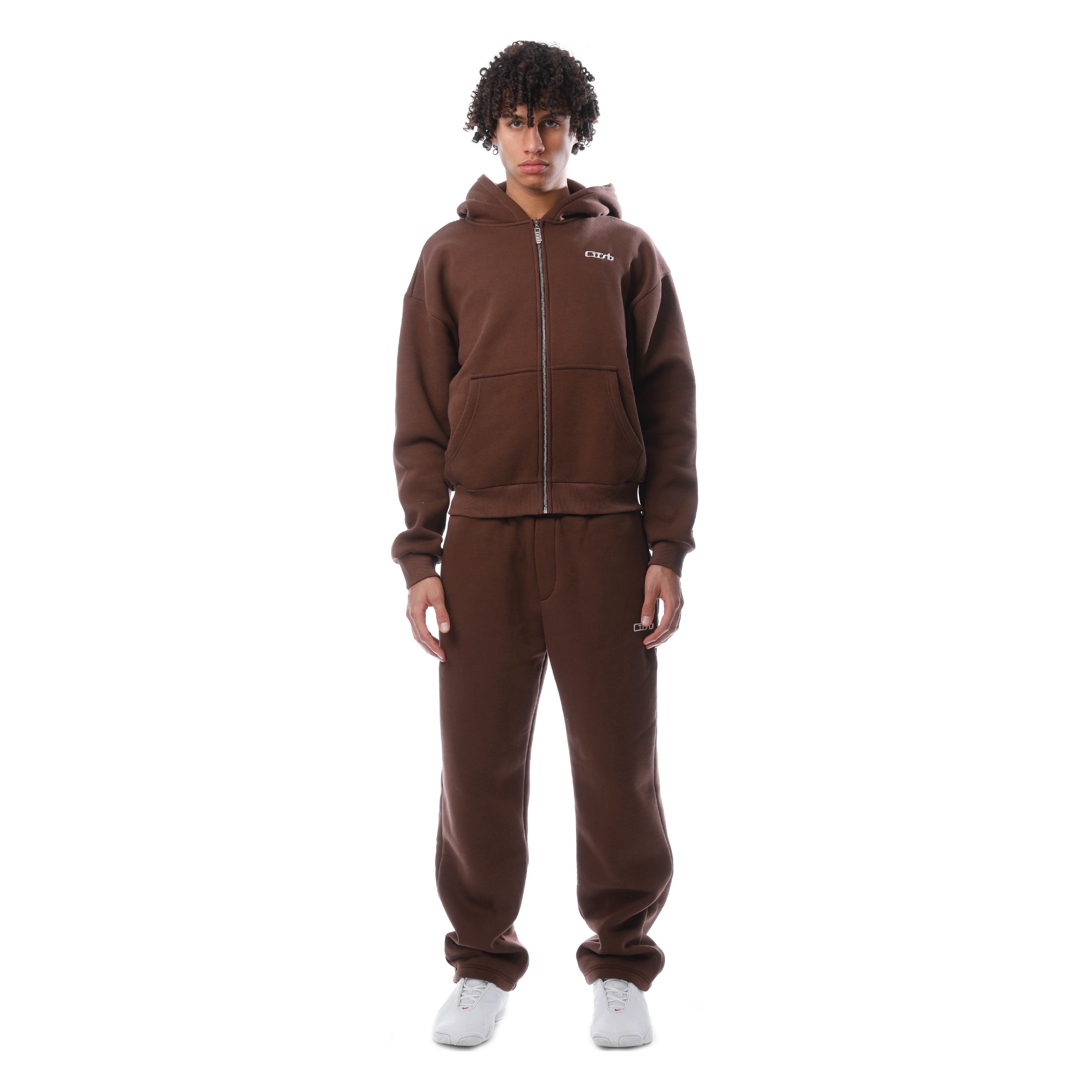 OPEN LEG JOGGER BROWN