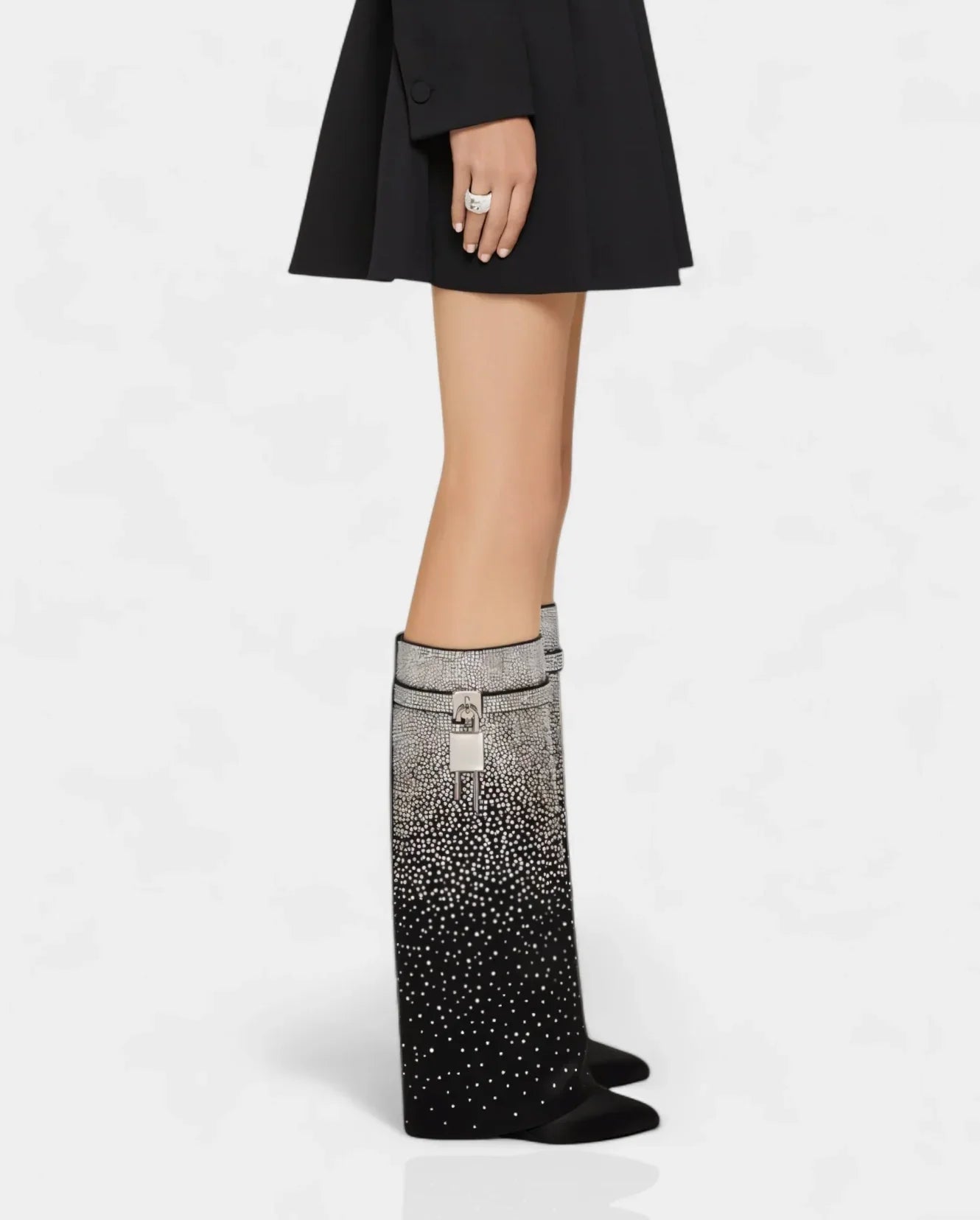 Lock Boots, Rhinestone Crystal