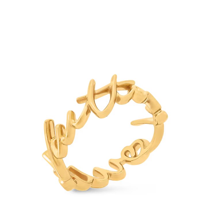 Bague LV Script