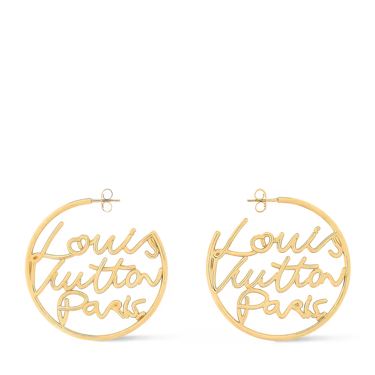 Boucles d'oreilles LV Script